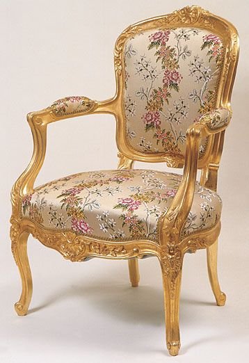 Royal Baroque Gold Carved Floral Armchair
