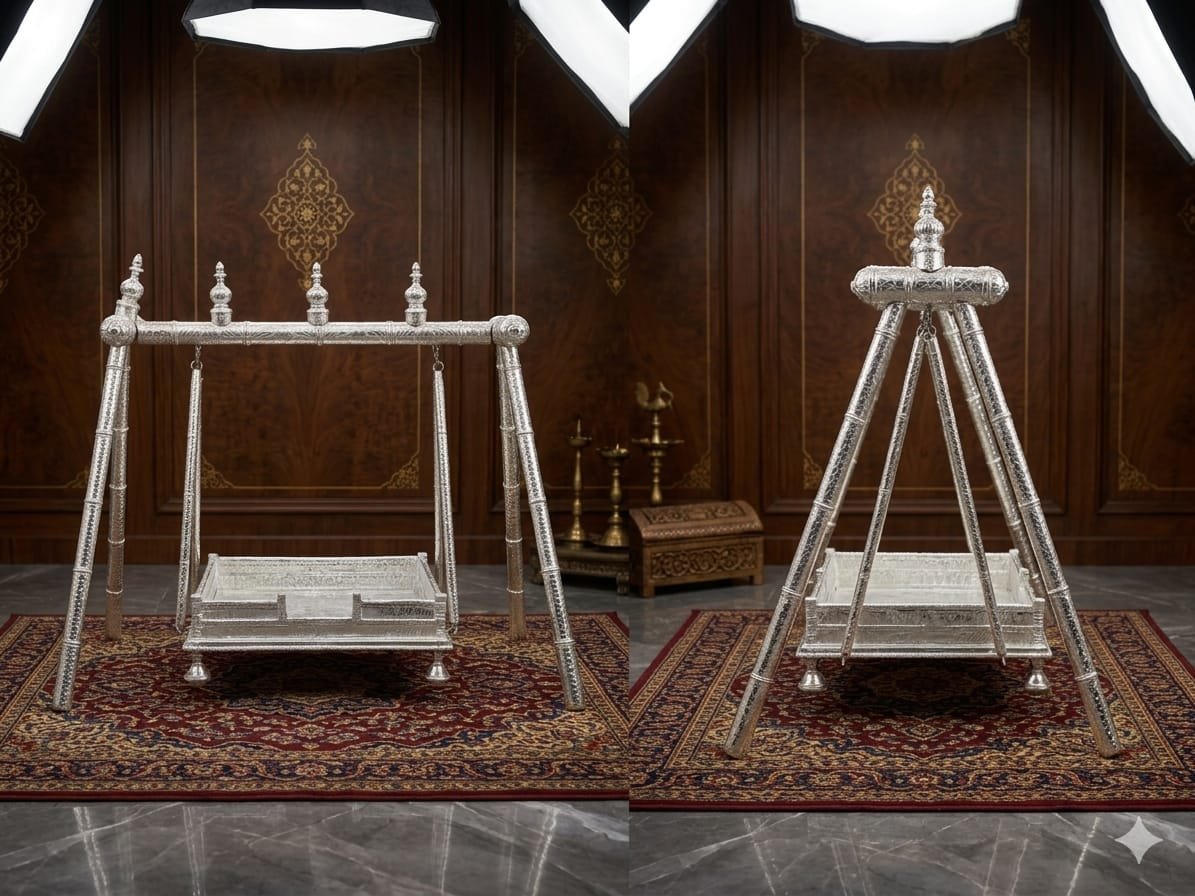 Silver Plated Temple Jhula (Classic & Tripod Designs)