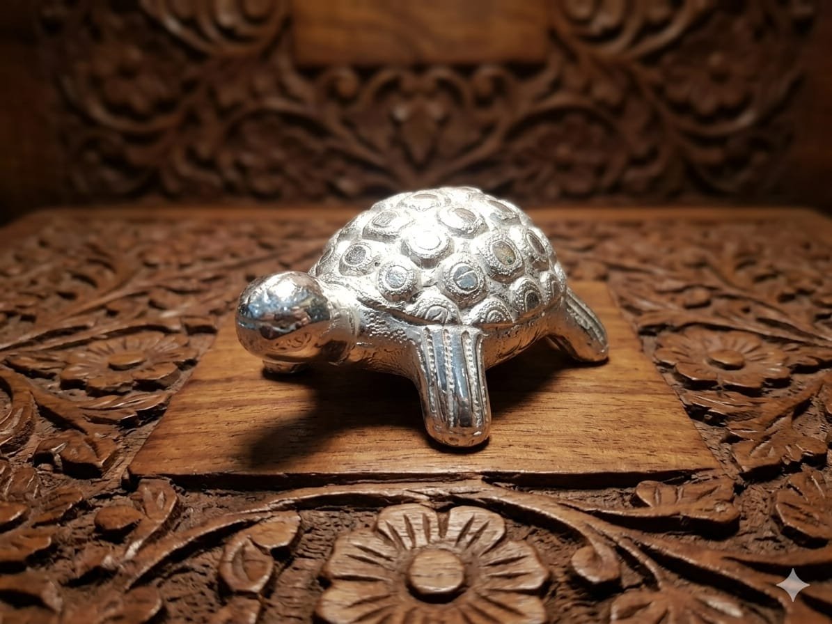 Silver Plated Tortoise (Kachua) Showpiece