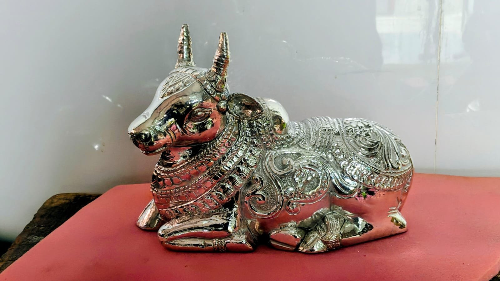Silver Plated Nandi Bull Idol